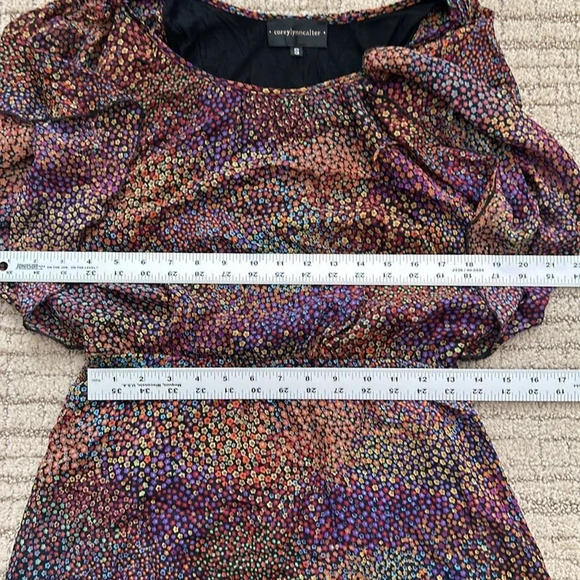 Corey Lynn Calter floral silk dress with elastic waist and flutter sleeves sz S - Picture 6 of 8